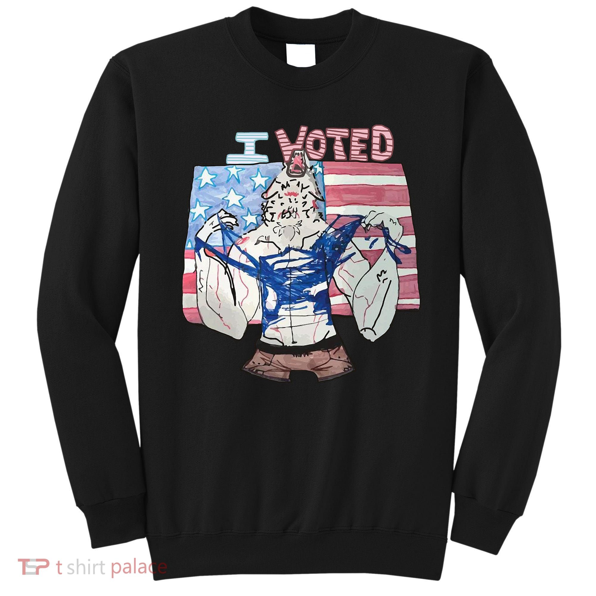 I Voted Werewolf Funny Sweatshirt