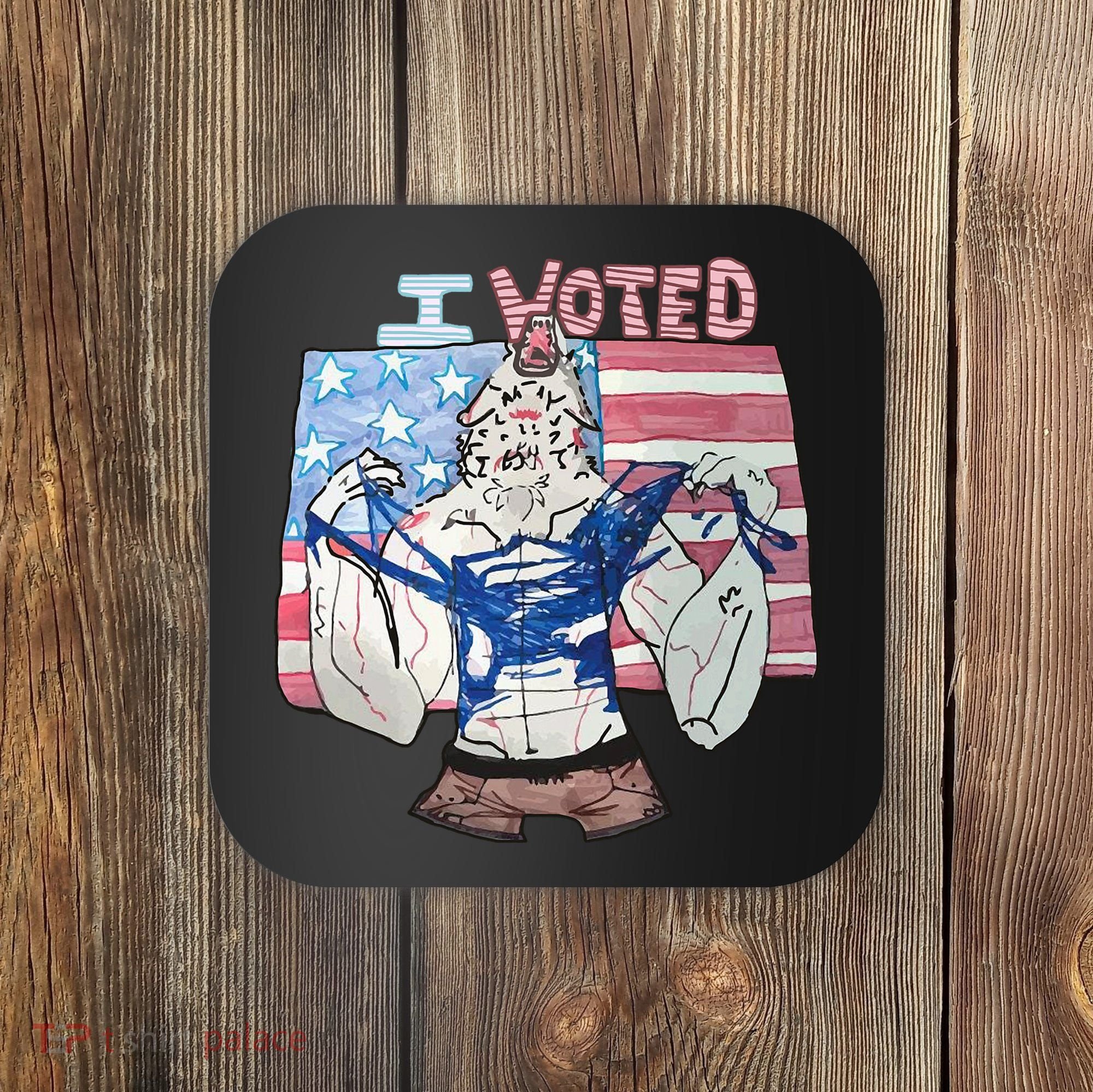 I Voted Werewolf Funny Coaster