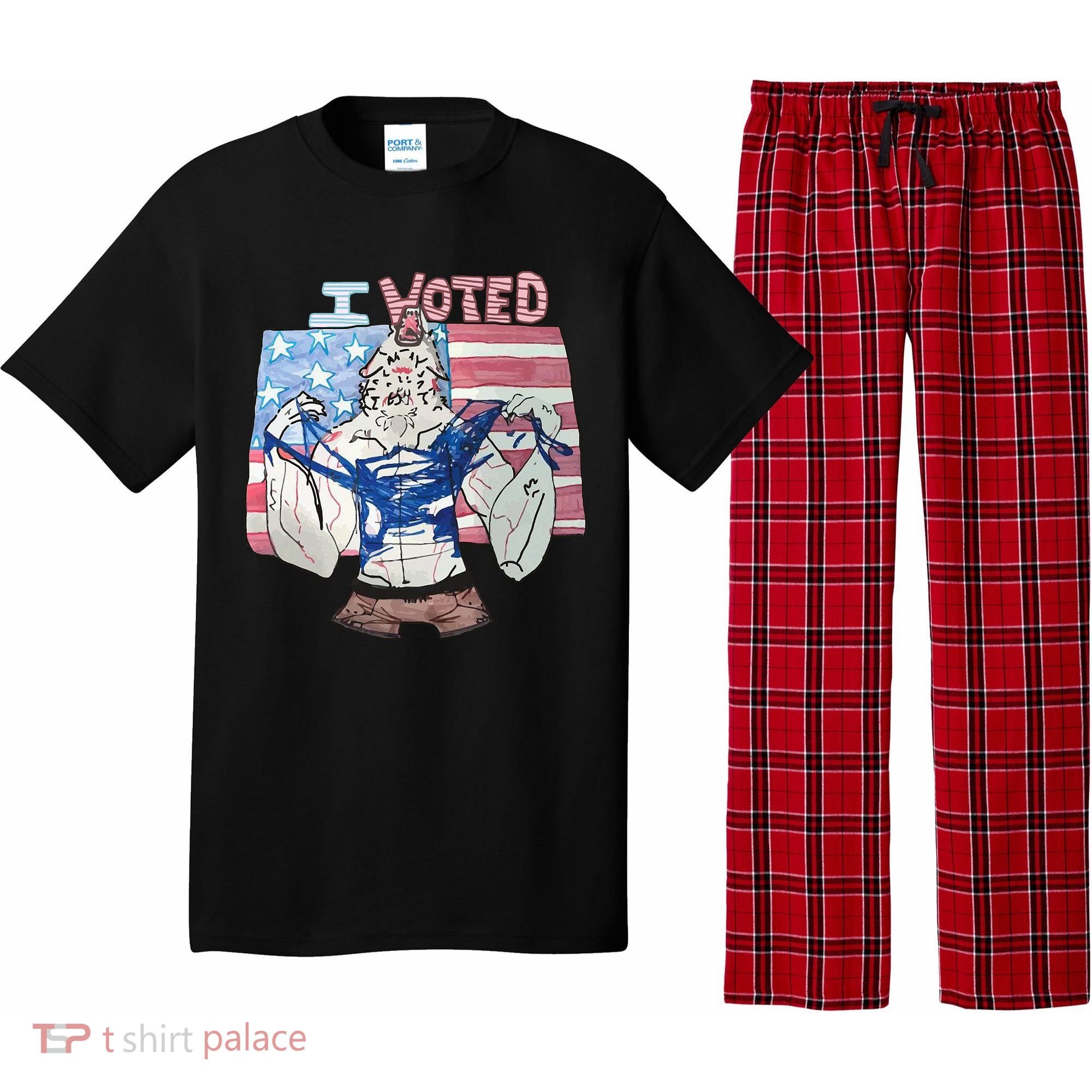I Voted Werewolf Funny Pajama Set
