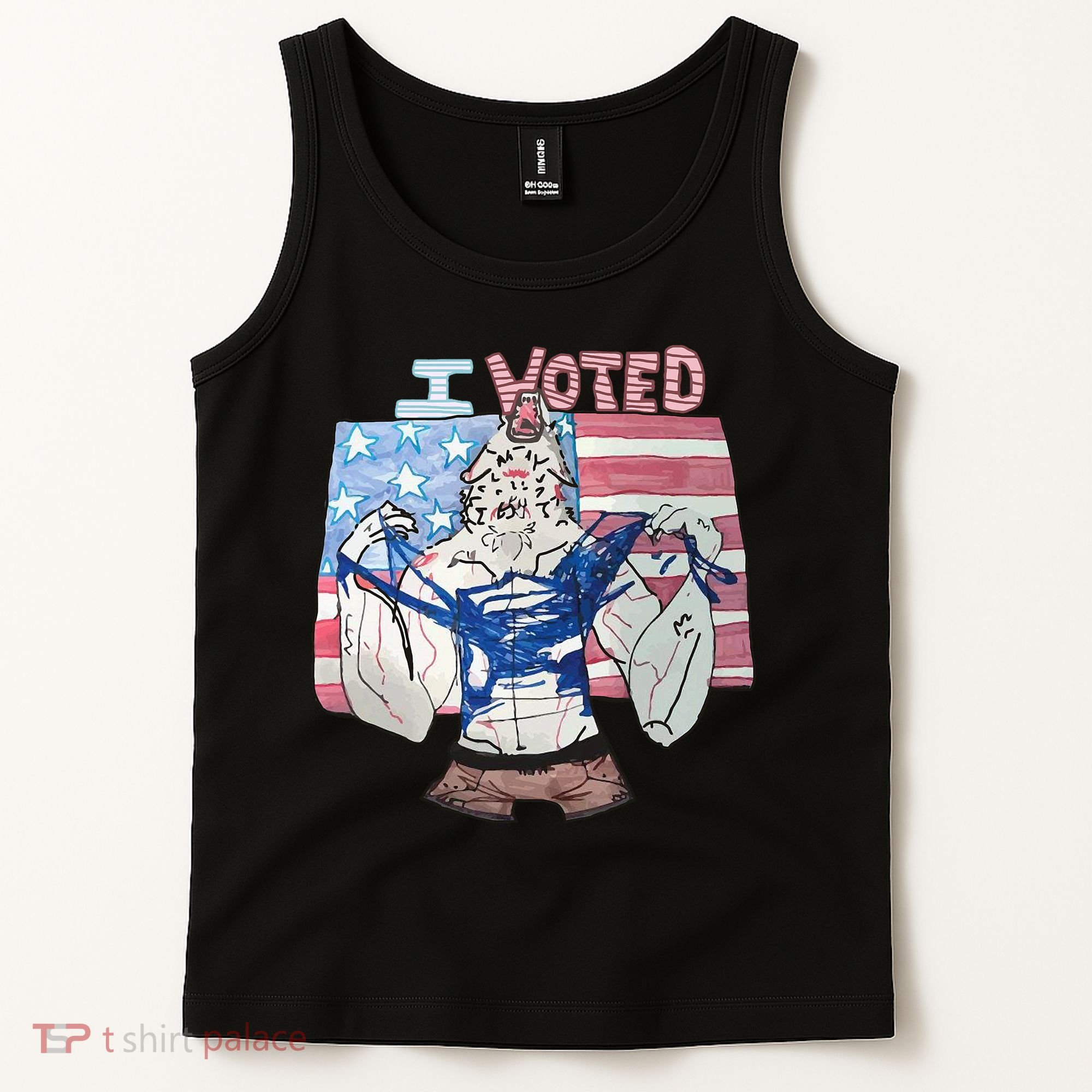 I Voted Werewolf Funny Tank Top
