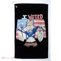 I Voted Werewolf Funny Golf Towel thumb 0