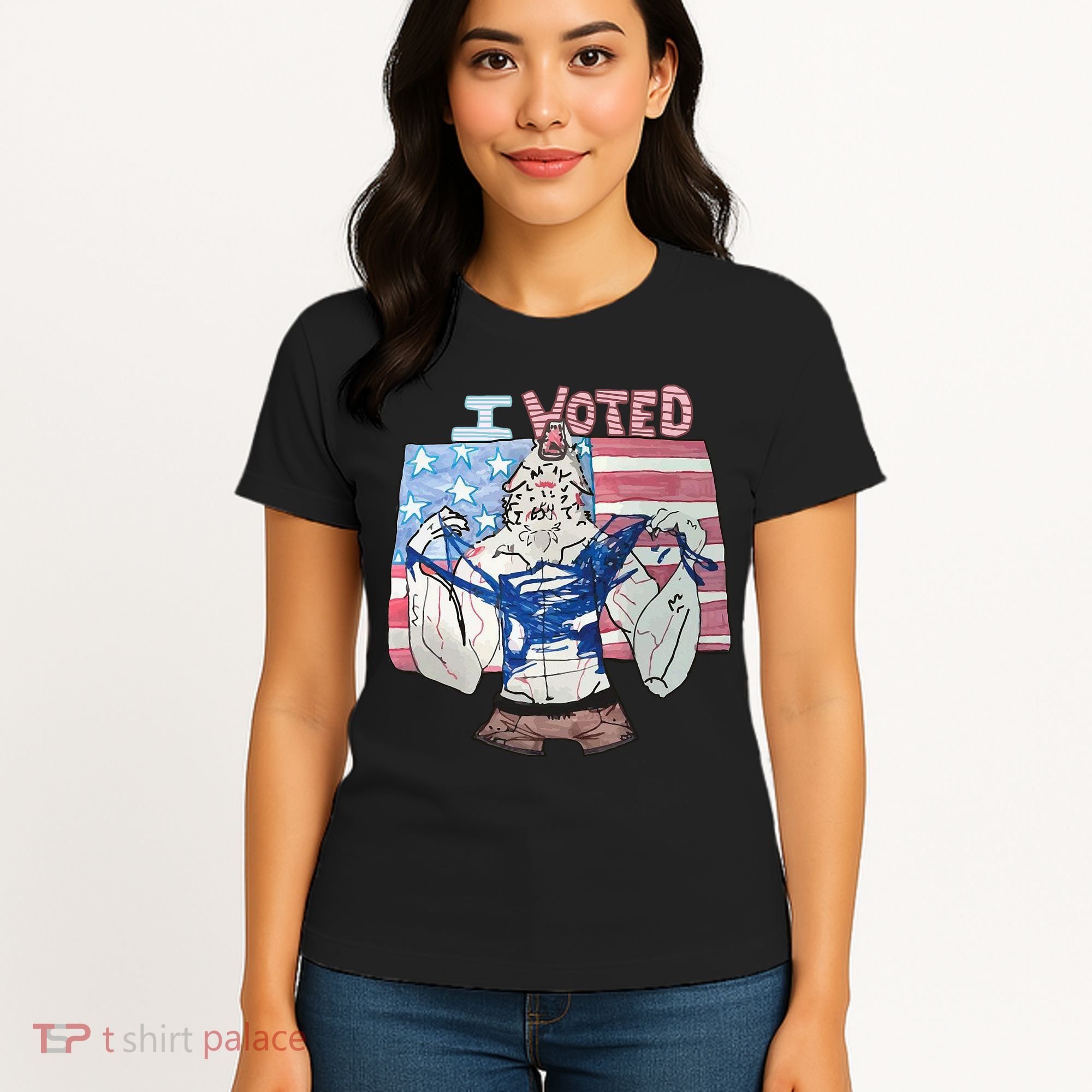 I Voted Werewolf Funny Women's T-Shirt