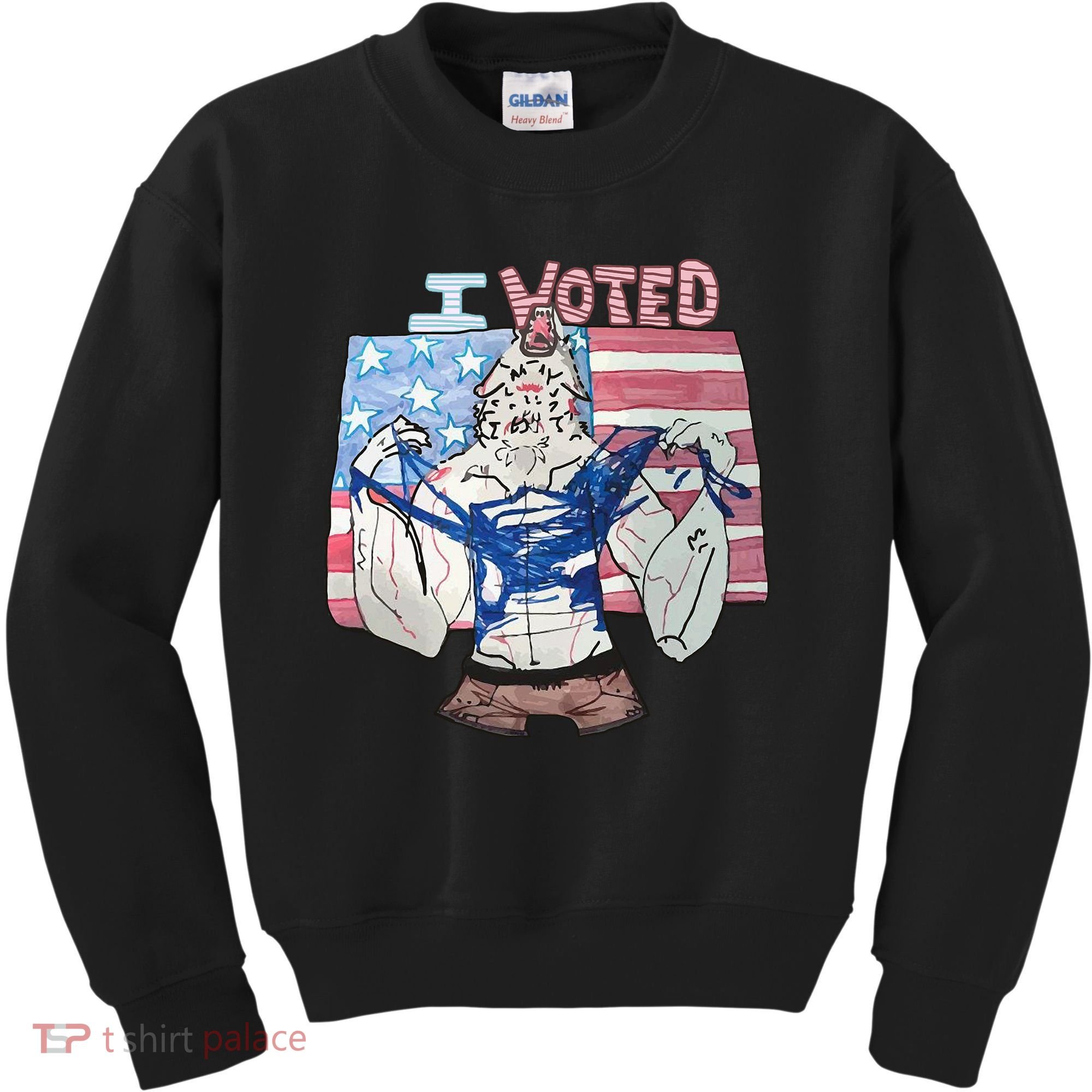 I Voted Werewolf Funny Kids Sweatshirt