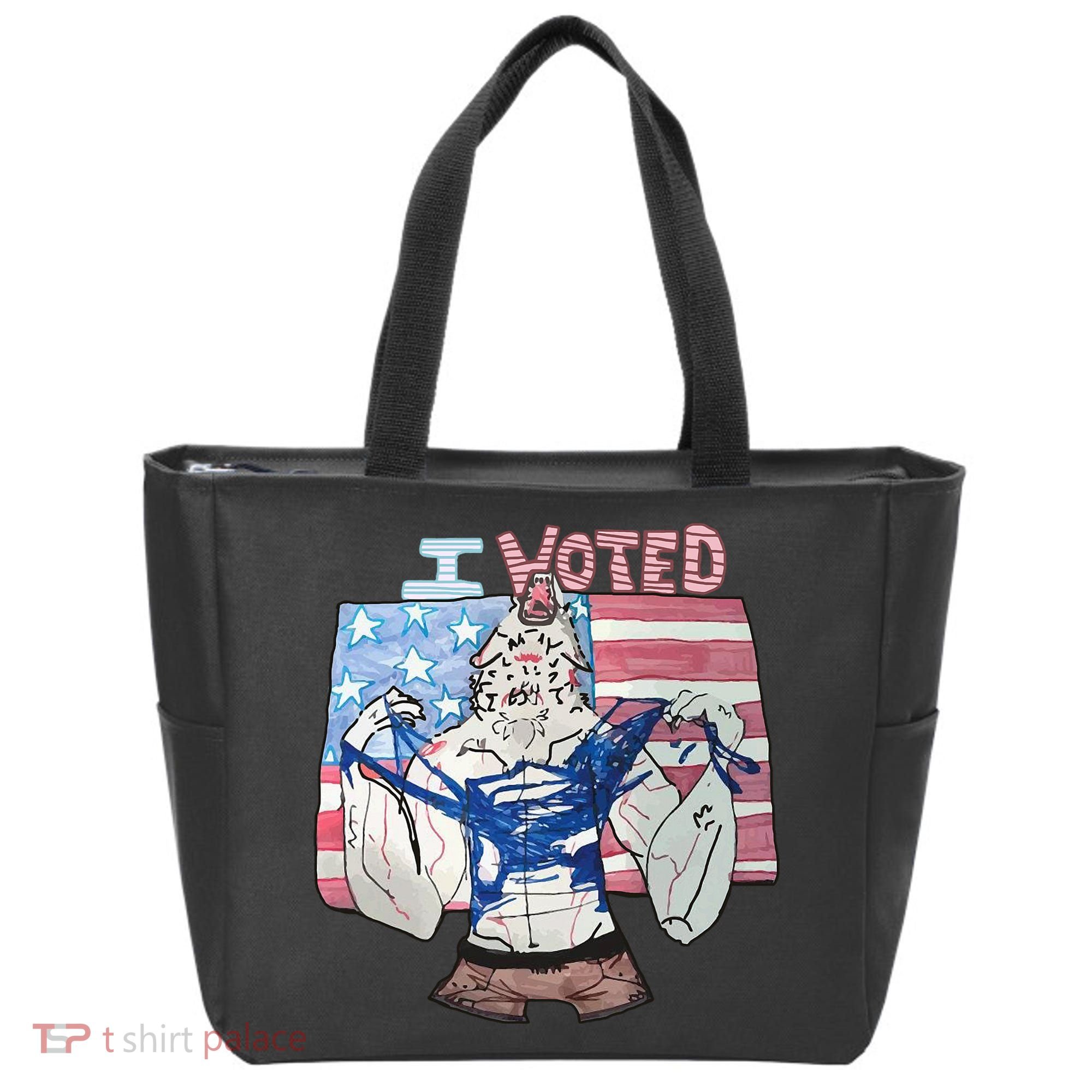I Voted Werewolf Funny Tote Bag