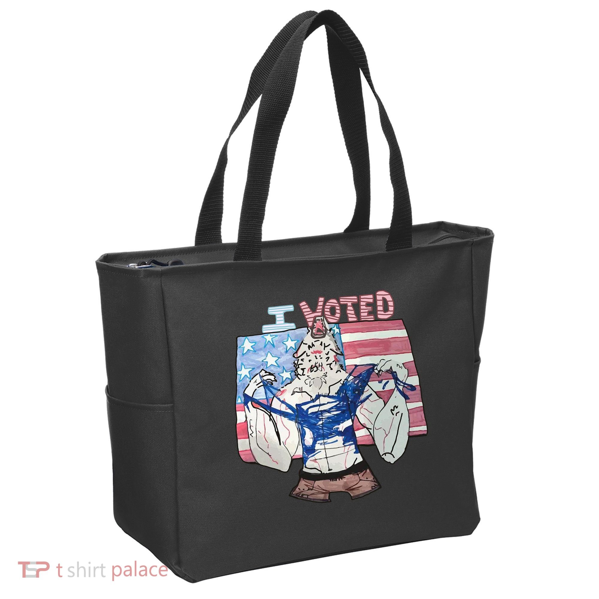 I Voted Werewolf Funny Tote Bag