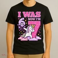 I Was 6 Now I'm 7 Unicorn Girl 67 Birthday  T-Shirt thumb 3