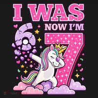 I Was 6 Now I'm 7 Unicorn Girl 67 Birthday  T-Shirt thumb 7
