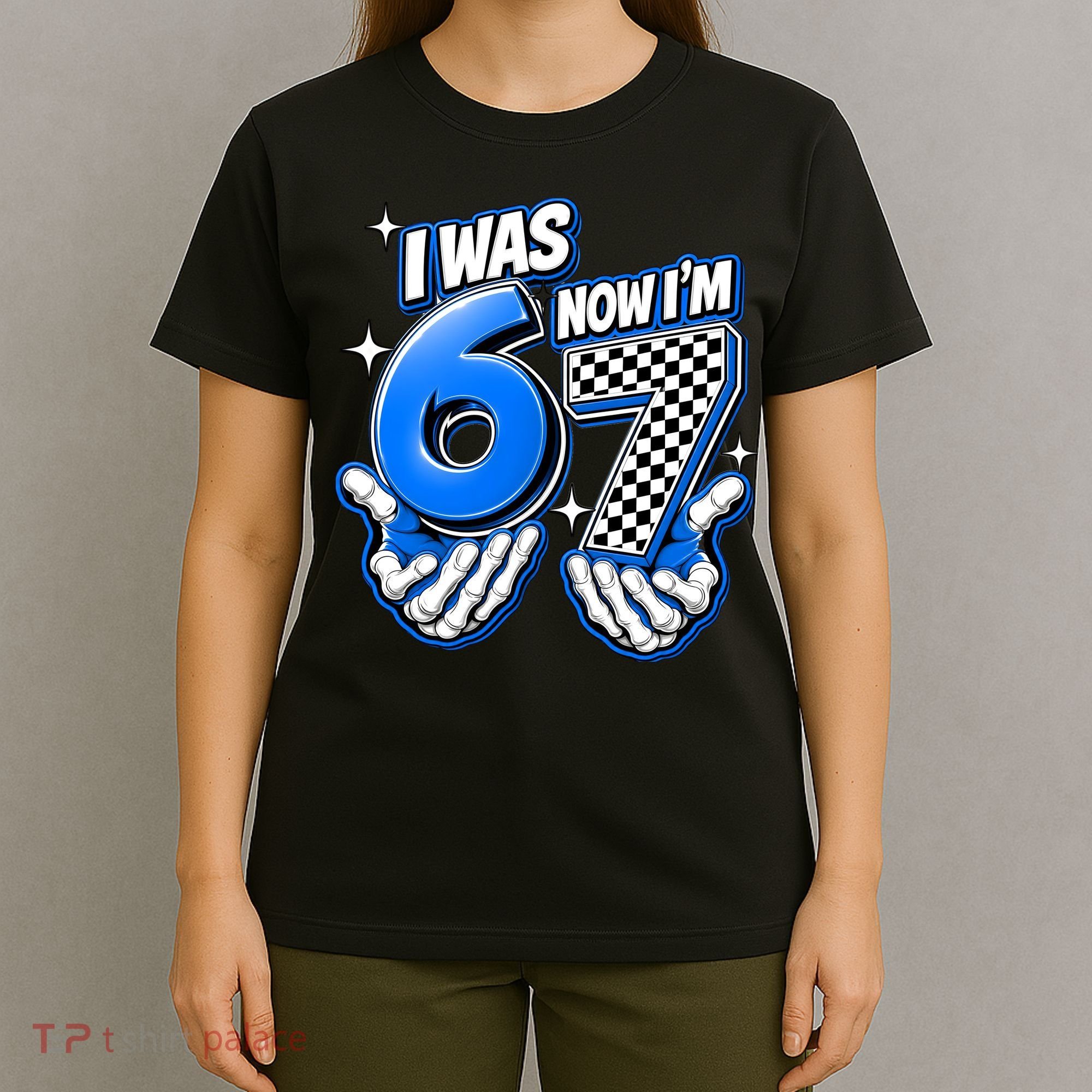 I Was 6 Now Im 7 Birthday 67 7th Birthday T-Shirt