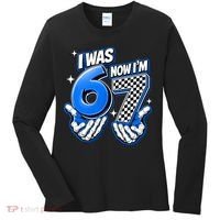 I Was 6 Now Im 7 Birthday 67 7th Birthday Women's Long Sleeve Shirt thumb 0
