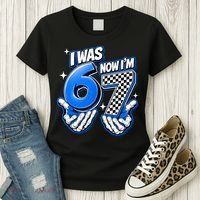 I Was 6 Now Im 7 Birthday 67 7th Birthday Women's T-Shirt thumb 3