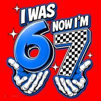 I Was 6 Now Im 7 Birthday 67 7th Birthday Santa Hat thumb 1