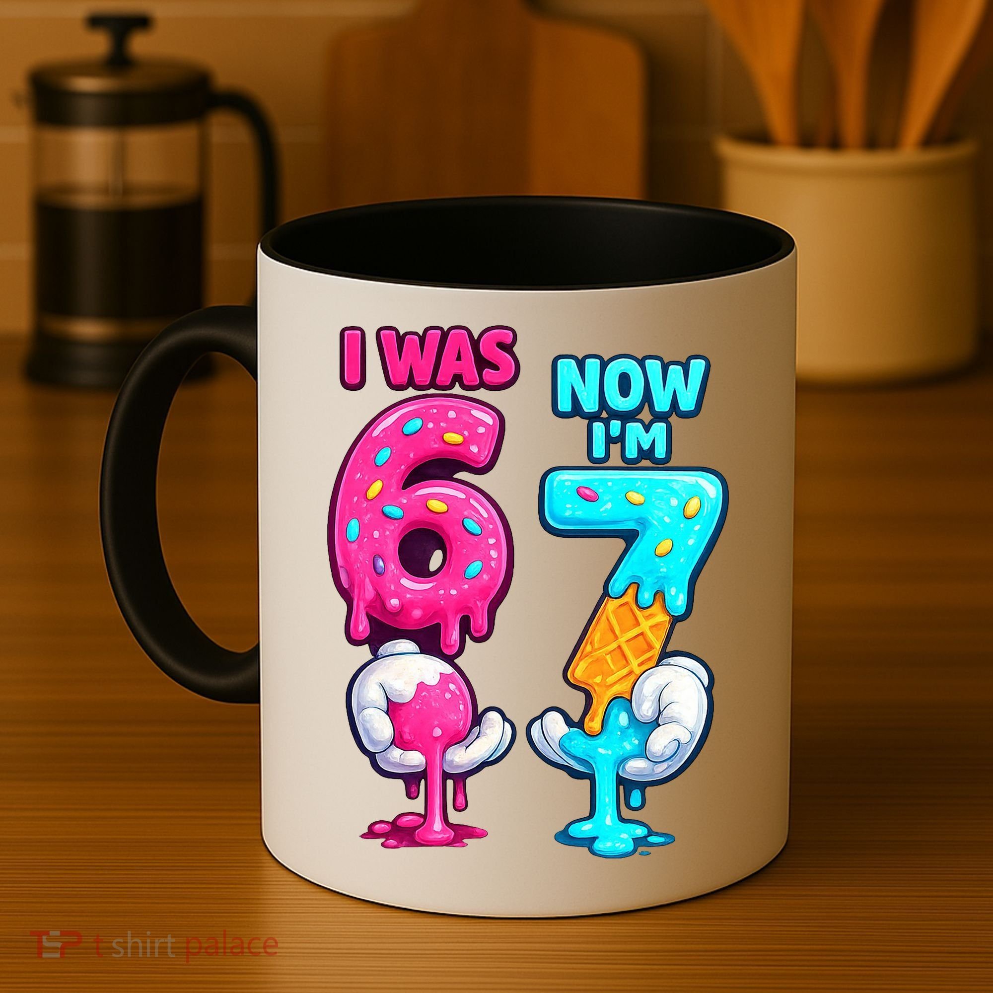 I Was 6 Now I'm 7 Year Old Birthday Six Seven Meme 67 Coffee Mug