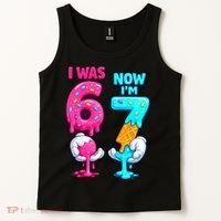 I Was 6 Now I'm 7 Year Old Birthday Six Seven Meme 67 Tank Top thumb 2
