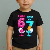 I Was 6 Now I'm 7 Year Old Birthday Six Seven Meme 67 Toddler T-Shirt thumb 2