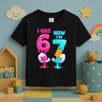 I Was 6 Now I'm 7 Year Old Birthday Six Seven Meme 67 Toddler T-Shirt thumb 3