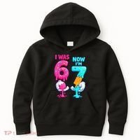 I Was 6 Now I'm 7 Year Old Birthday Six Seven Meme 67 Kids Hoodie thumb 0