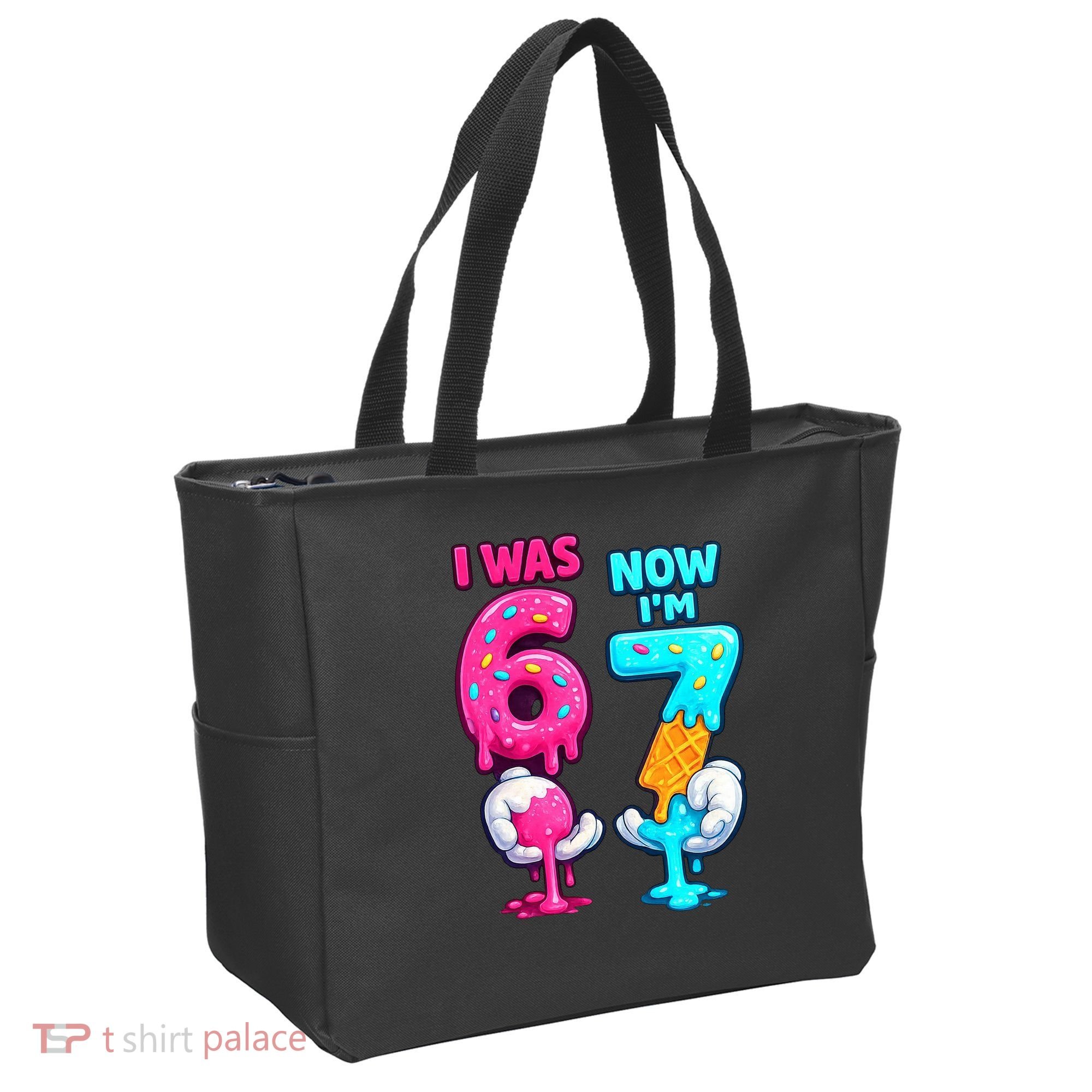 I Was 6 Now I'm 7 Year Old Birthday Six Seven Meme 67 Tote Bag