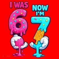 I Was 6 Now I'm 7 Year Old Birthday Six Seven Meme 67 Santa Hat thumb 1