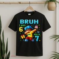 I Was 6 Now I'm 7 7th Birthday 67 Meme Boys Gaming T-Shirt thumb 2