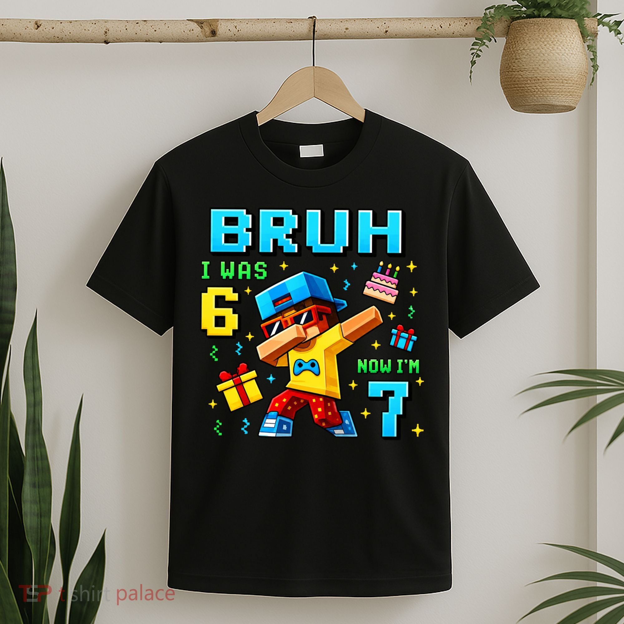 I Was 6 Now I'm 7 7th Birthday 67 Meme Boys Gaming T-Shirt