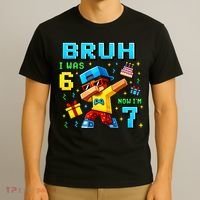 I Was 6 Now I'm 7 7th Birthday 67 Meme Boys Gaming T-Shirt thumb 3