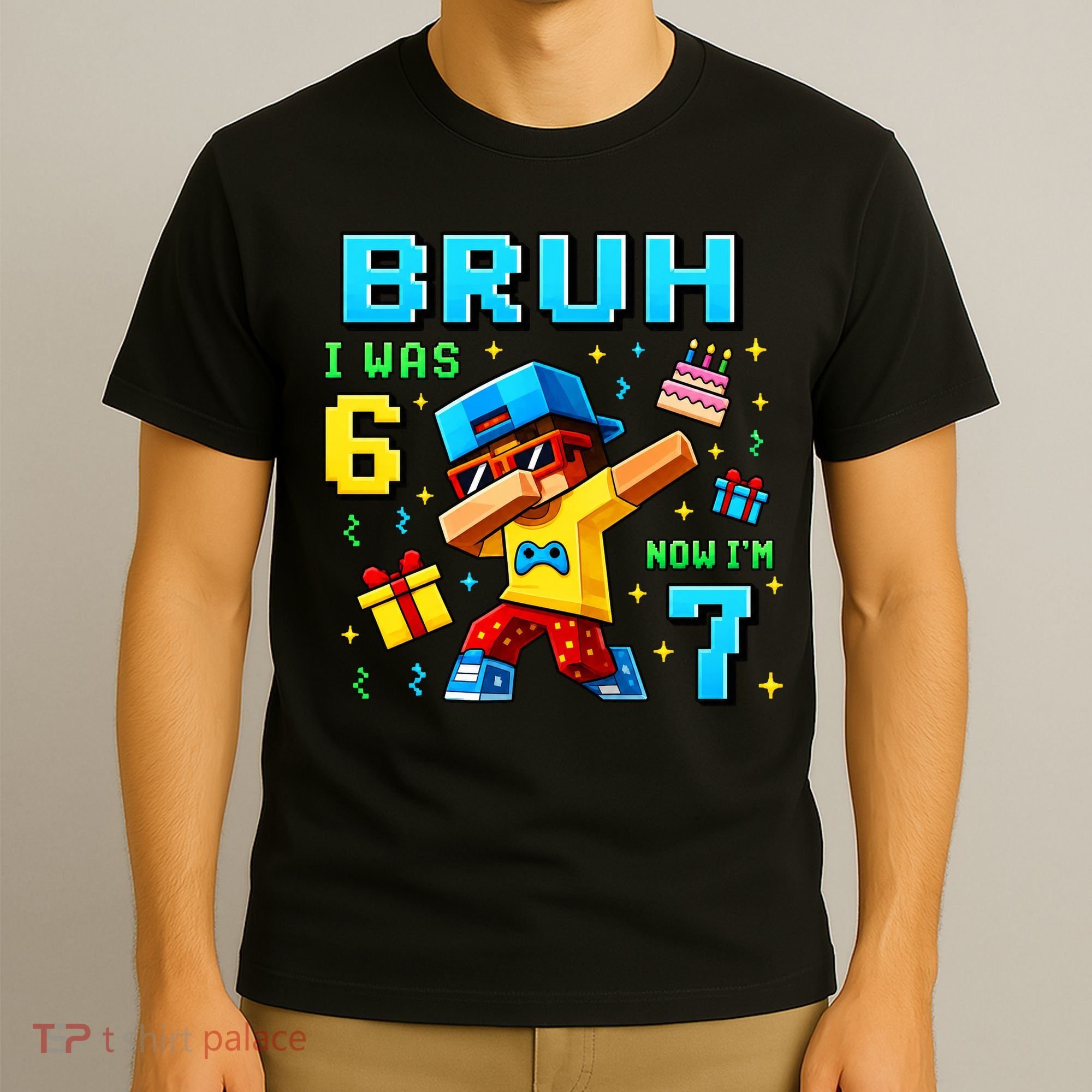 I Was 6 Now I'm 7 7th Birthday 67 Meme Boys Gaming T-Shirt
