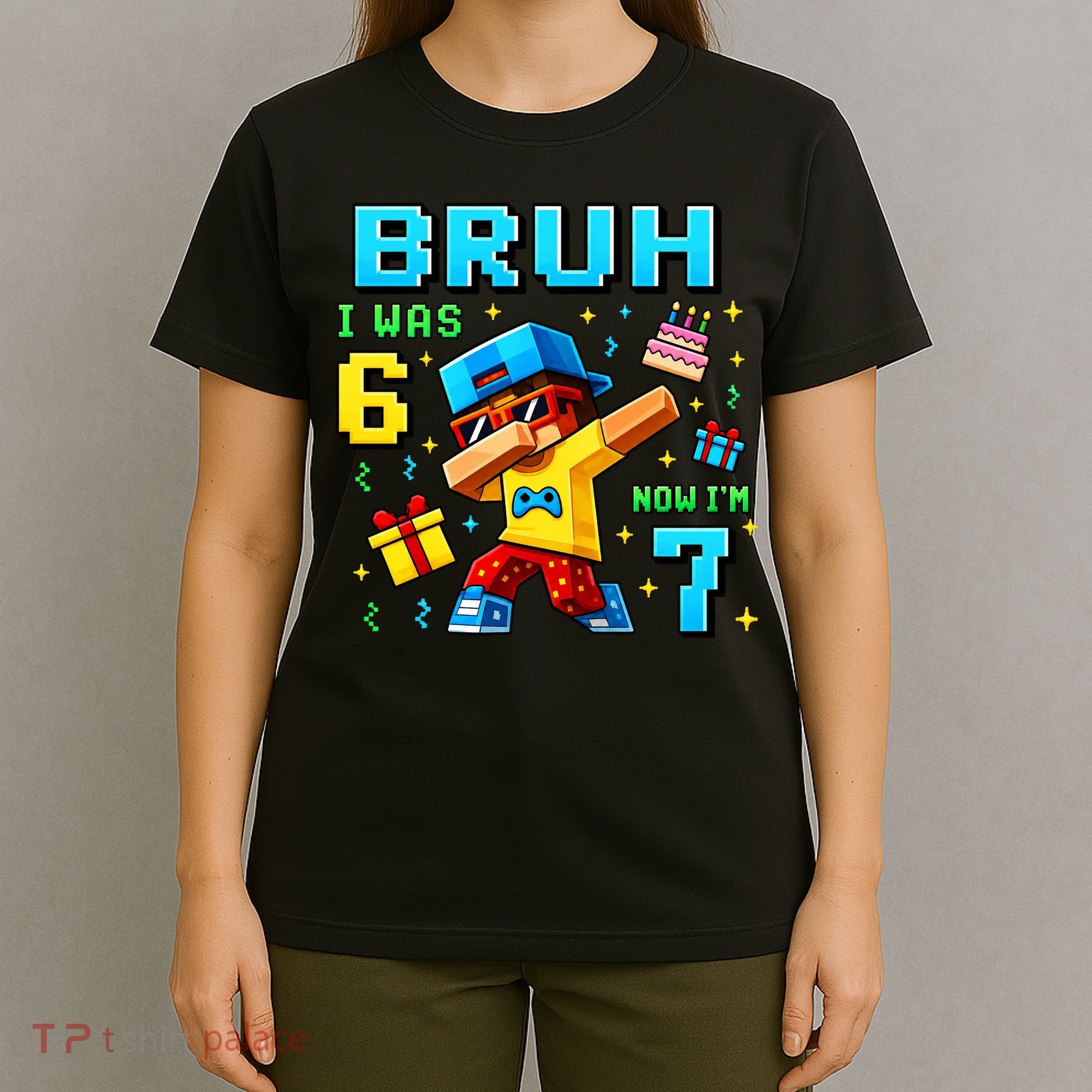 I Was 6 Now I'm 7 7th Birthday 67 Meme Boys Gaming T-Shirt