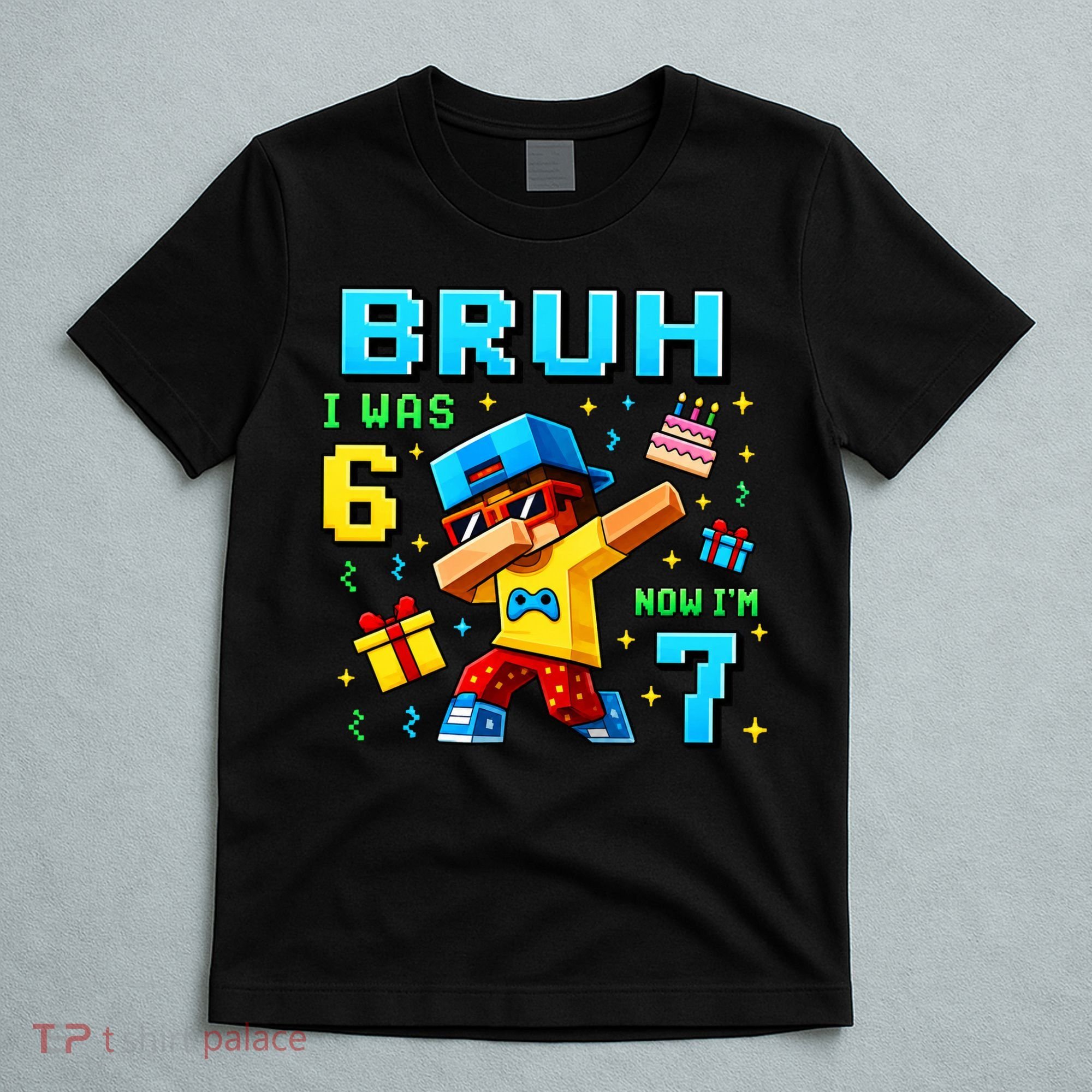I Was 6 Now I'm 7 7th Birthday 67 Meme Boys Gaming T-Shirt