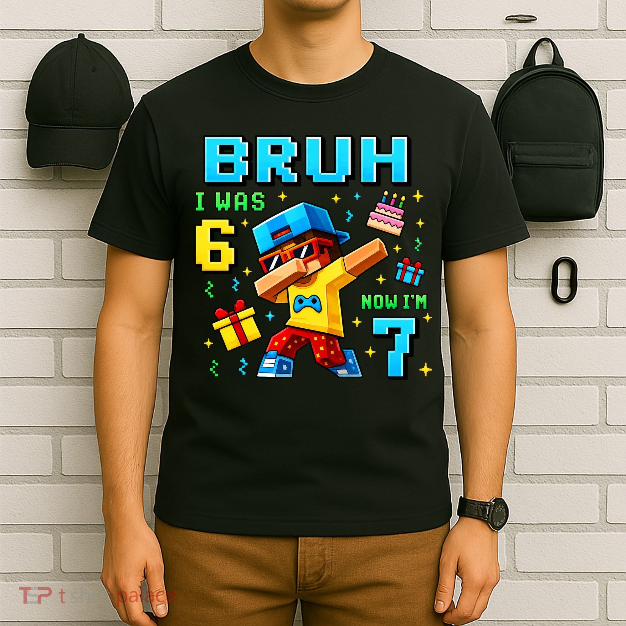 I Was 6 Now I'm 7 7th Birthday 67 Meme Boys Gaming T-Shirt