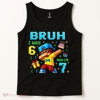 I Was 6 Now I'm 7 7th Birthday 67 Meme Boys Gaming Tank Top thumb 2