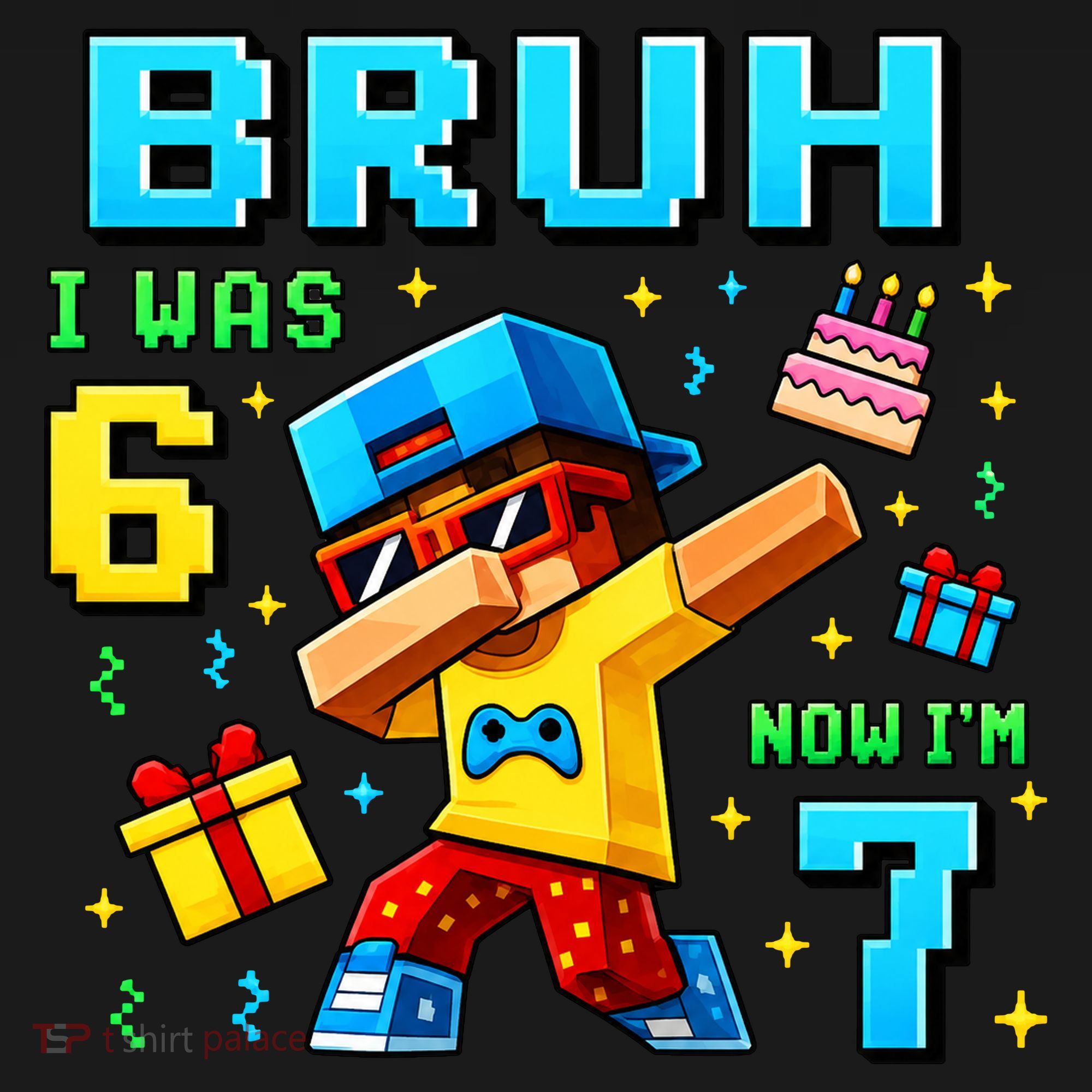 I Was 6 Now I'm 7 7th Birthday 67 Meme Boys Gaming Tank Top
