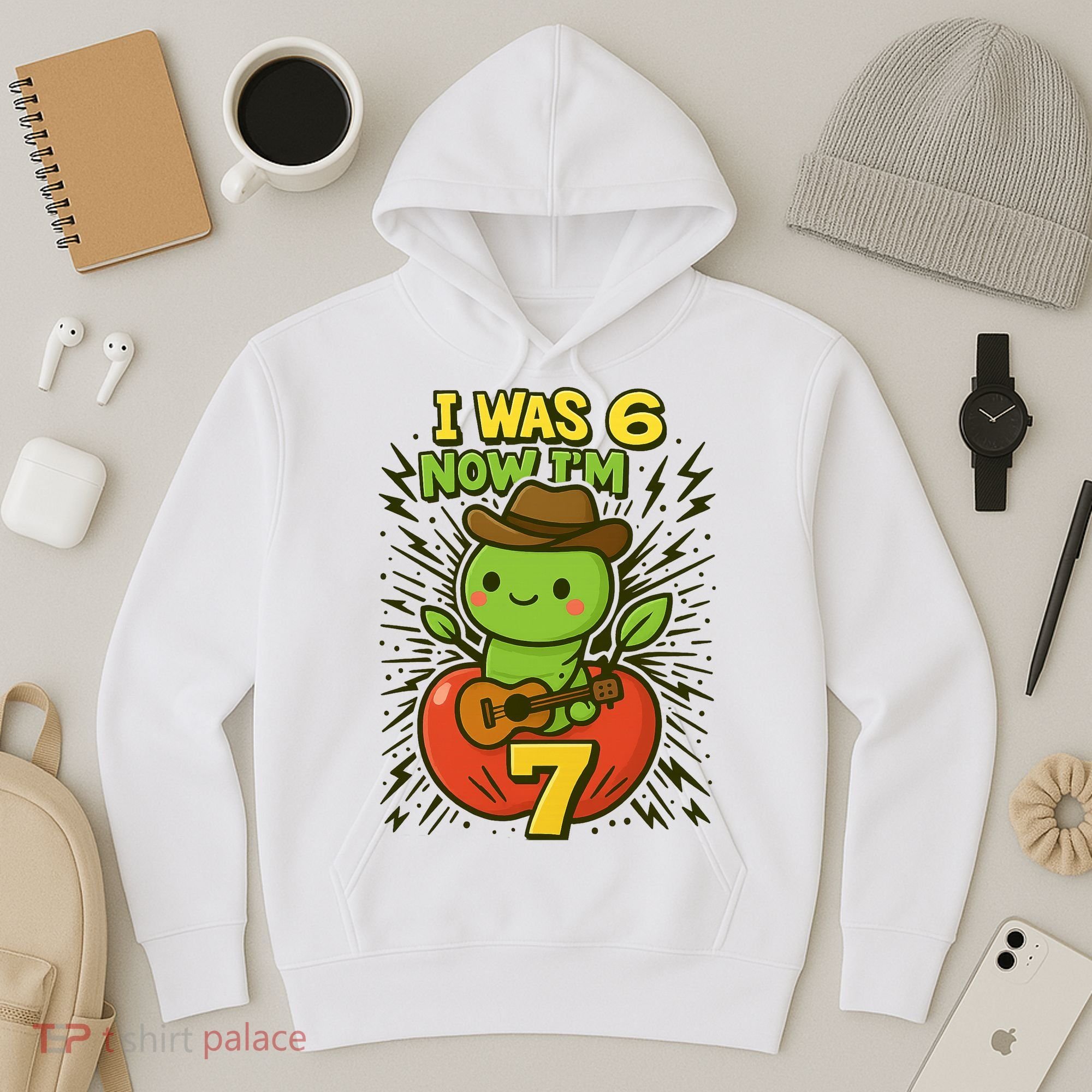 I Was 6, Now I'm 7 Years Old 6-7 Meme 7th Birthday Hoodie