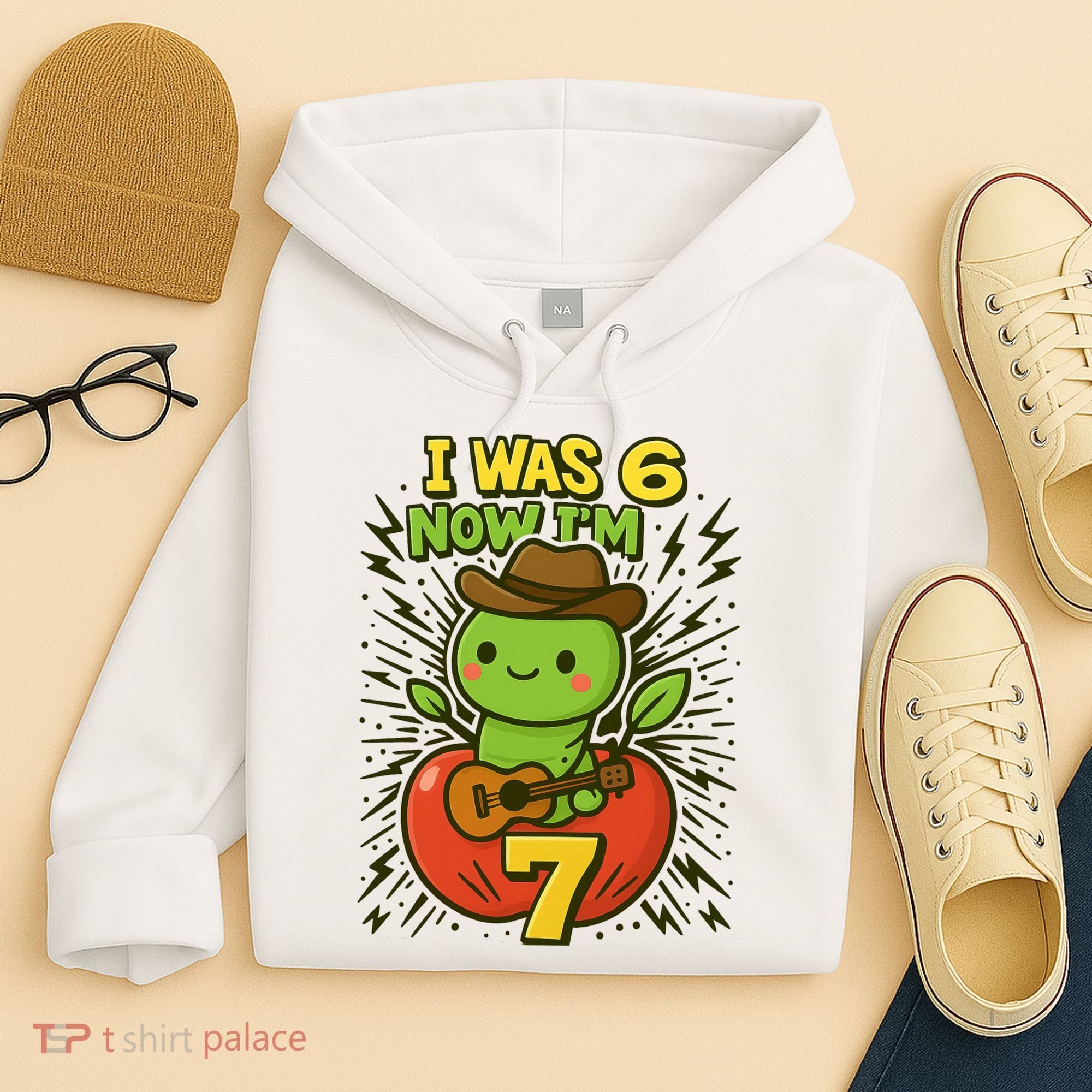 I Was 6, Now I'm 7 Years Old 6-7 Meme 7th Birthday Hoodie