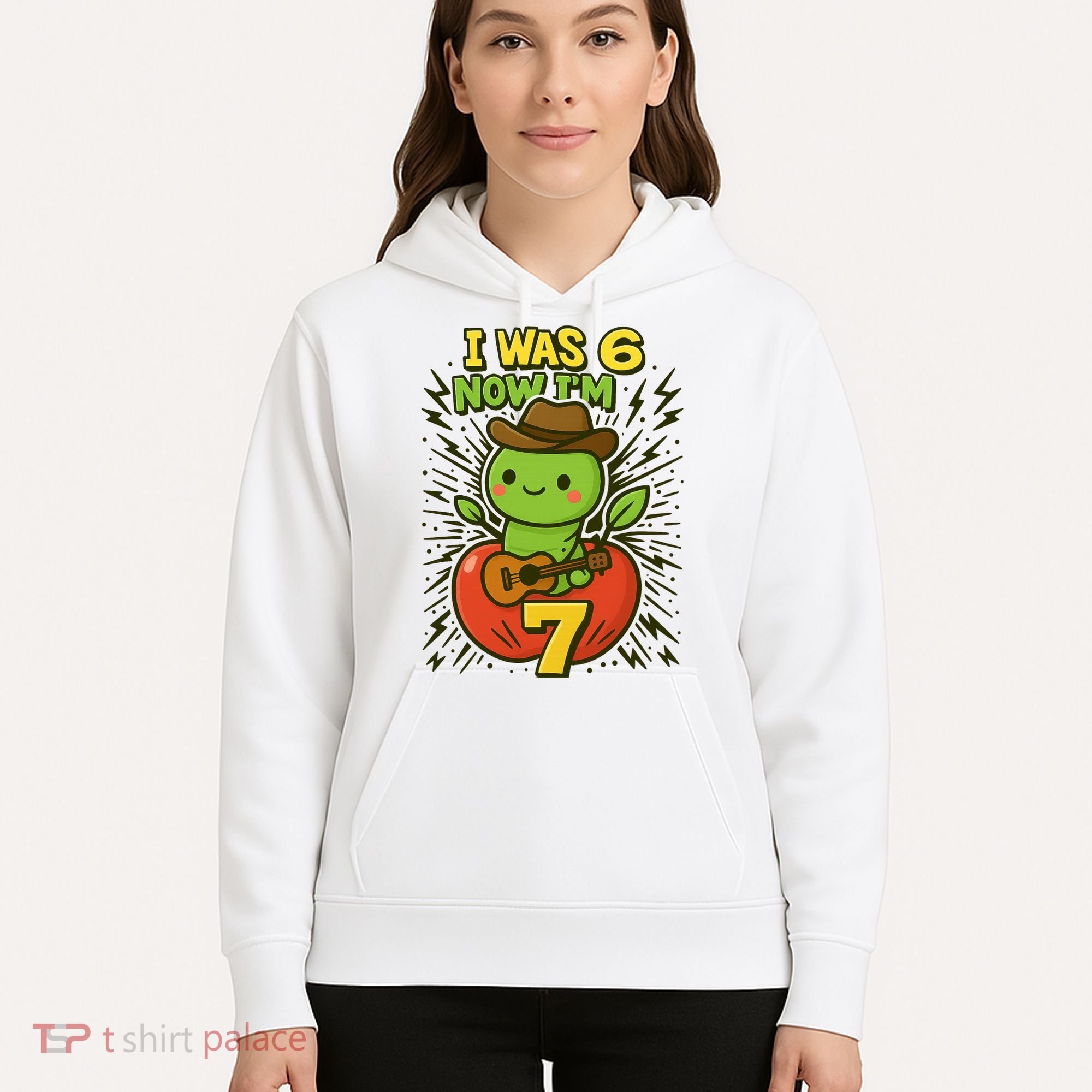 I Was 6, Now I'm 7 Years Old 6-7 Meme 7th Birthday Hoodie