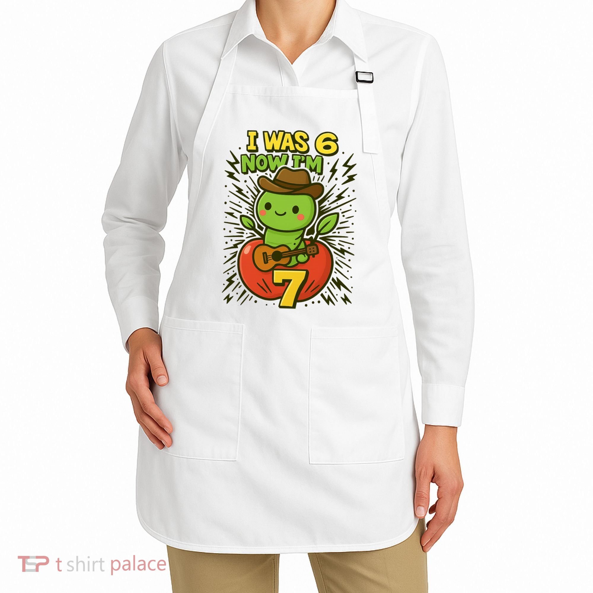 I Was 6, Now I'm 7 Years Old 6-7 Meme 7th Birthday Apron