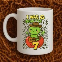 I Was 6, Now I'm 7 Years Old 6-7 Meme 7th Birthday Coffee Mug thumb 2
