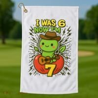 I Was 6, Now I'm 7 Years Old 6-7 Meme 7th Birthday Golf Towel thumb 1
