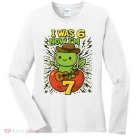 I Was 6, Now I'm 7 Years Old 6-7 Meme 7th Birthday Women's Long Sleeve Shirt thumb 0