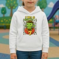 I Was 6, Now I'm 7 Years Old 6-7 Meme 7th Birthday Kids Hoodie thumb 3