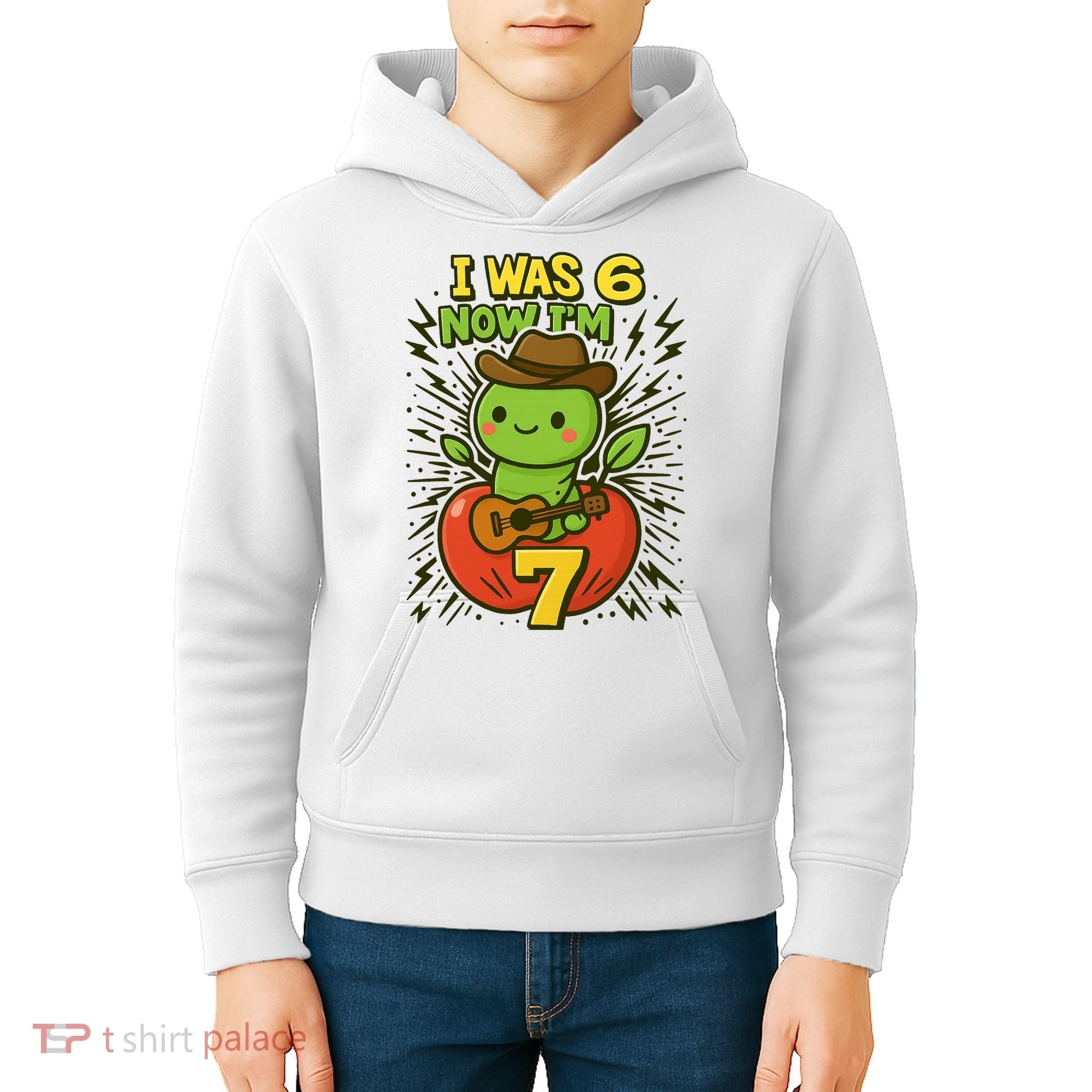 I Was 6, Now I'm 7 Years Old 6-7 Meme 7th Birthday Kids Hoodie
