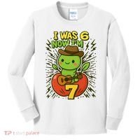 I Was 6, Now I'm 7 Years Old 6-7 Meme 7th Birthday Kids Long Sleeve Shirt thumb 0