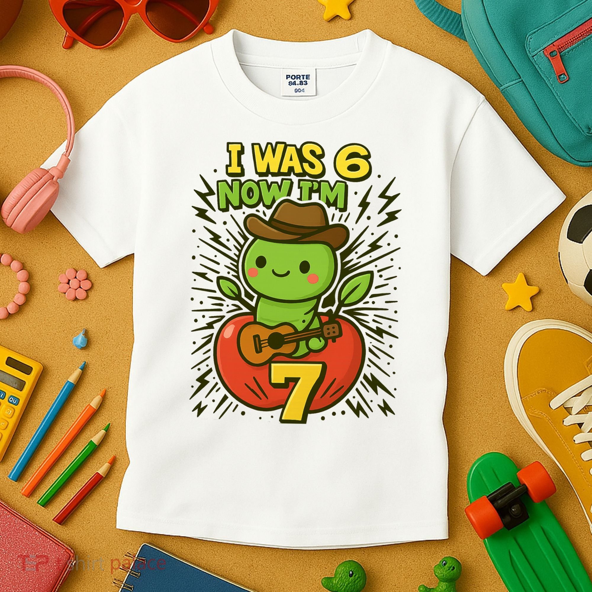 I Was 6, Now I'm 7 Years Old 6-7 Meme 7th Birthday Kids T-Shirt