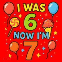 I Was 6, Now I'm 7 Santa Hat thumb 1