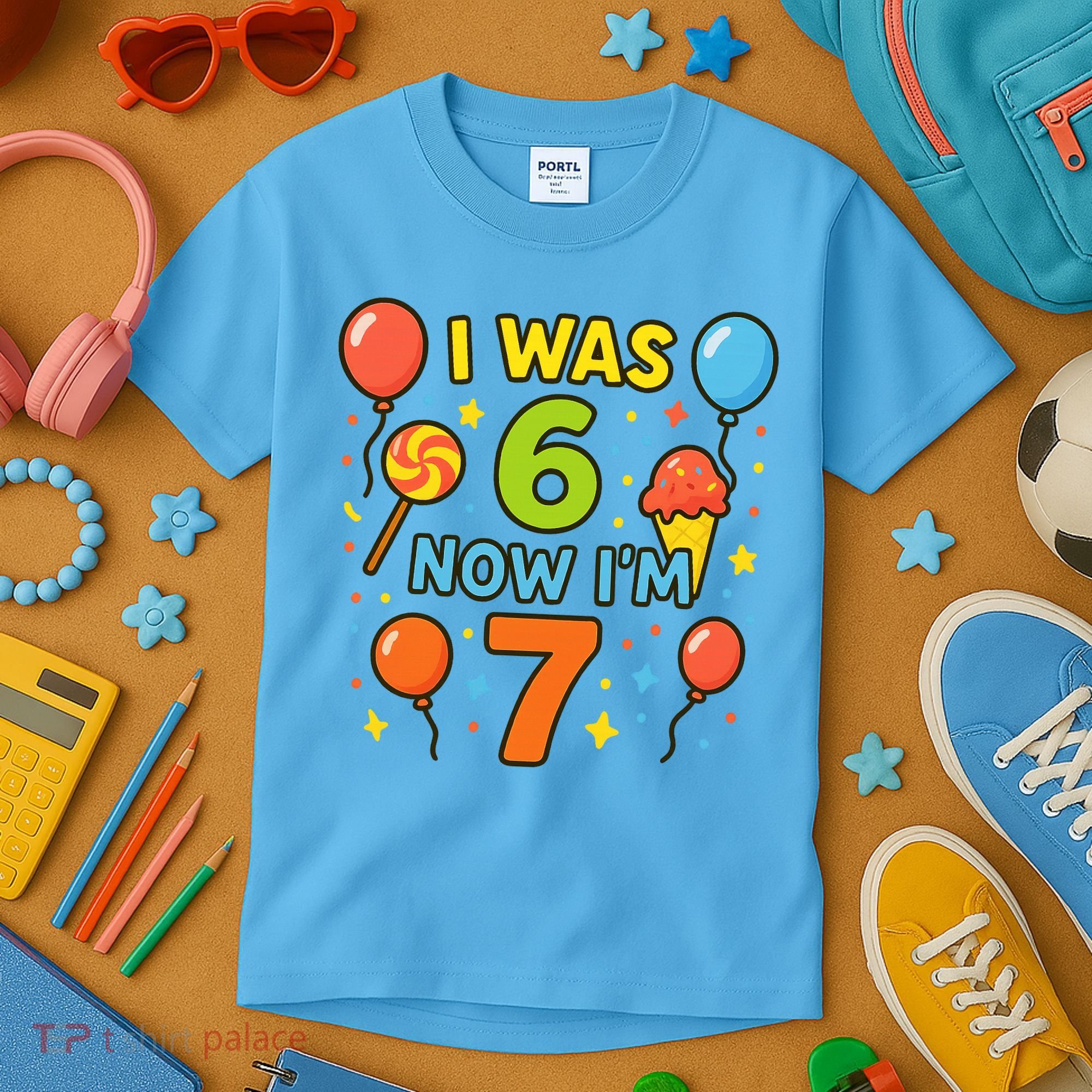 I Was 6, Now I'm 7 Kids T-Shirt