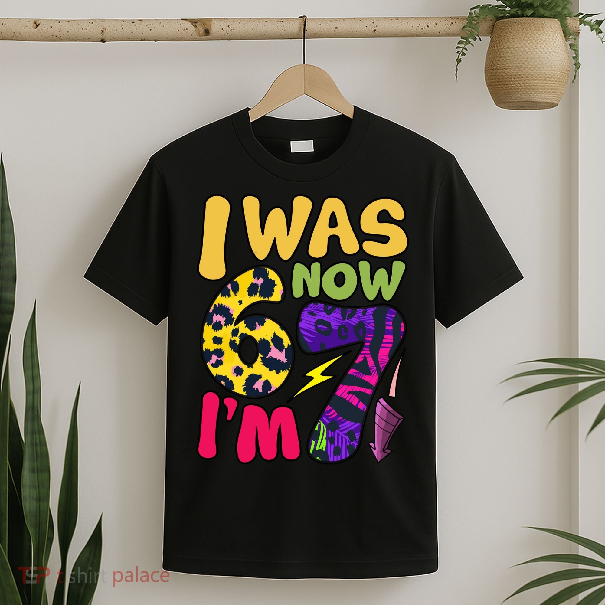 I Was 6 Now I'm 7 Funny 67 Meme 7th Birthday T-Shirt
