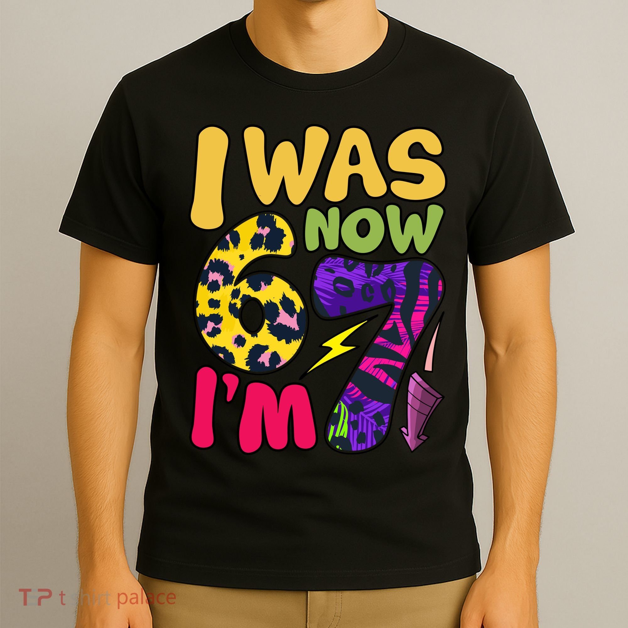 I Was 6 Now I'm 7 Funny 67 Meme 7th Birthday T-Shirt