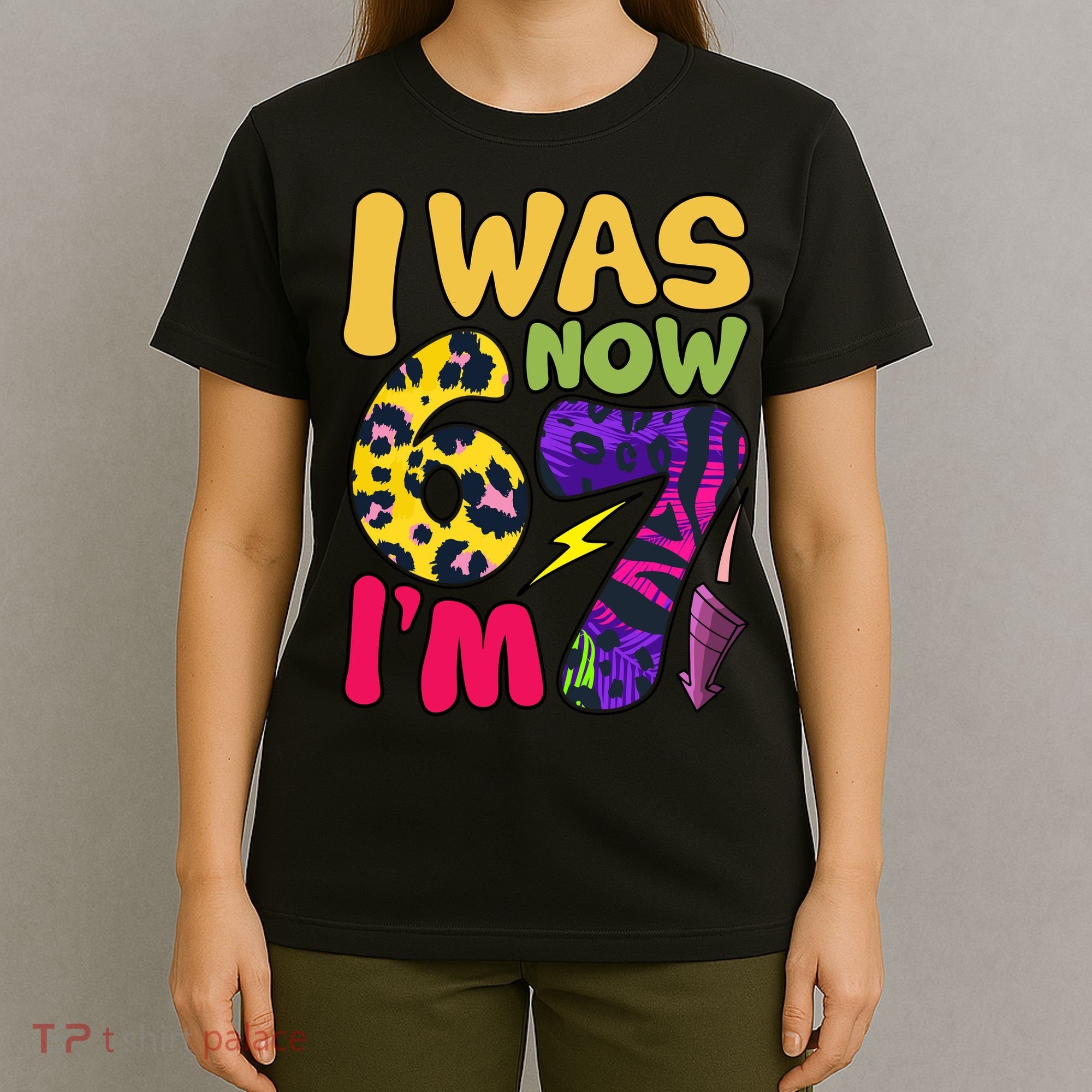 I Was 6 Now I'm 7 Funny 67 Meme 7th Birthday T-Shirt