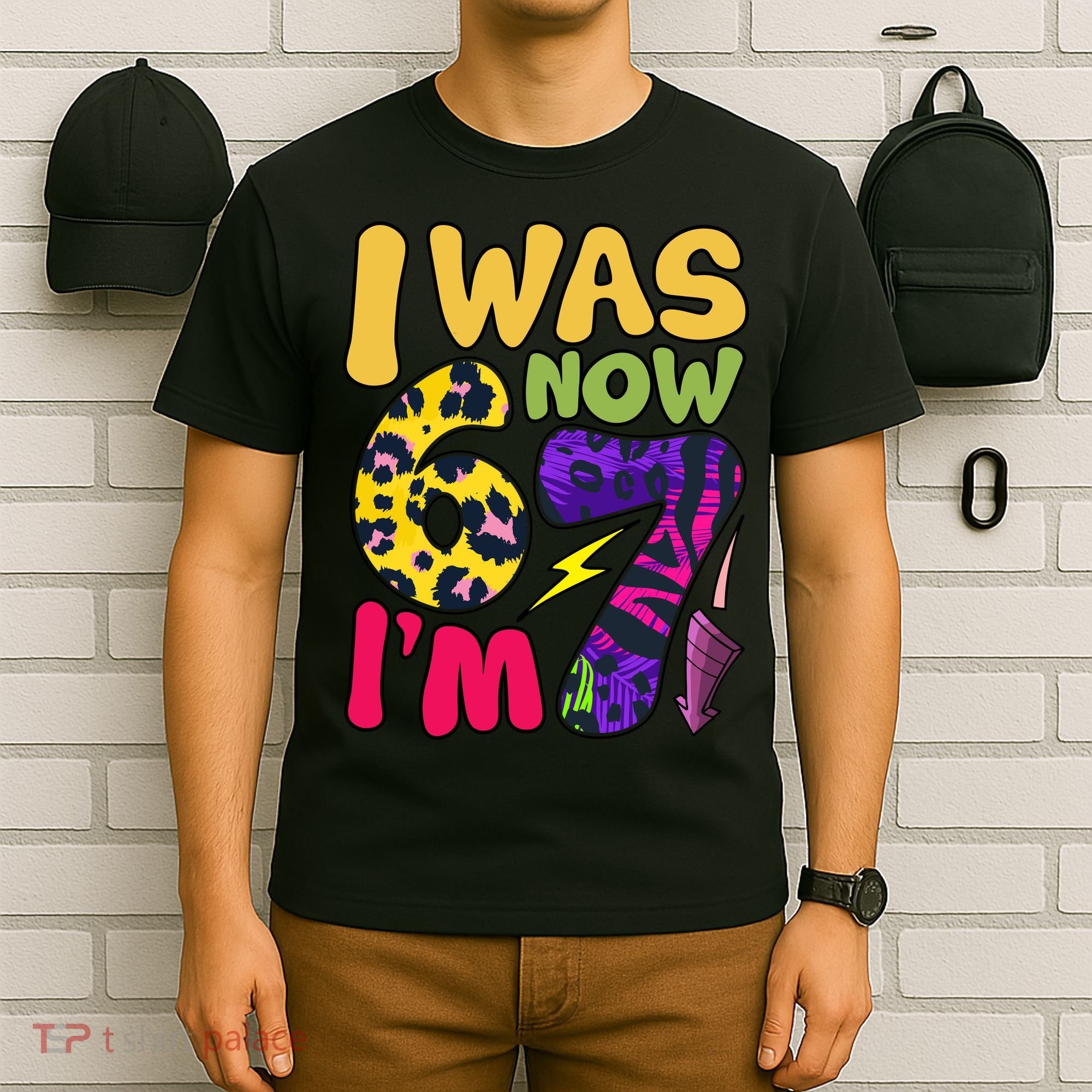 I Was 6 Now I'm 7 Funny 67 Meme 7th Birthday T-Shirt