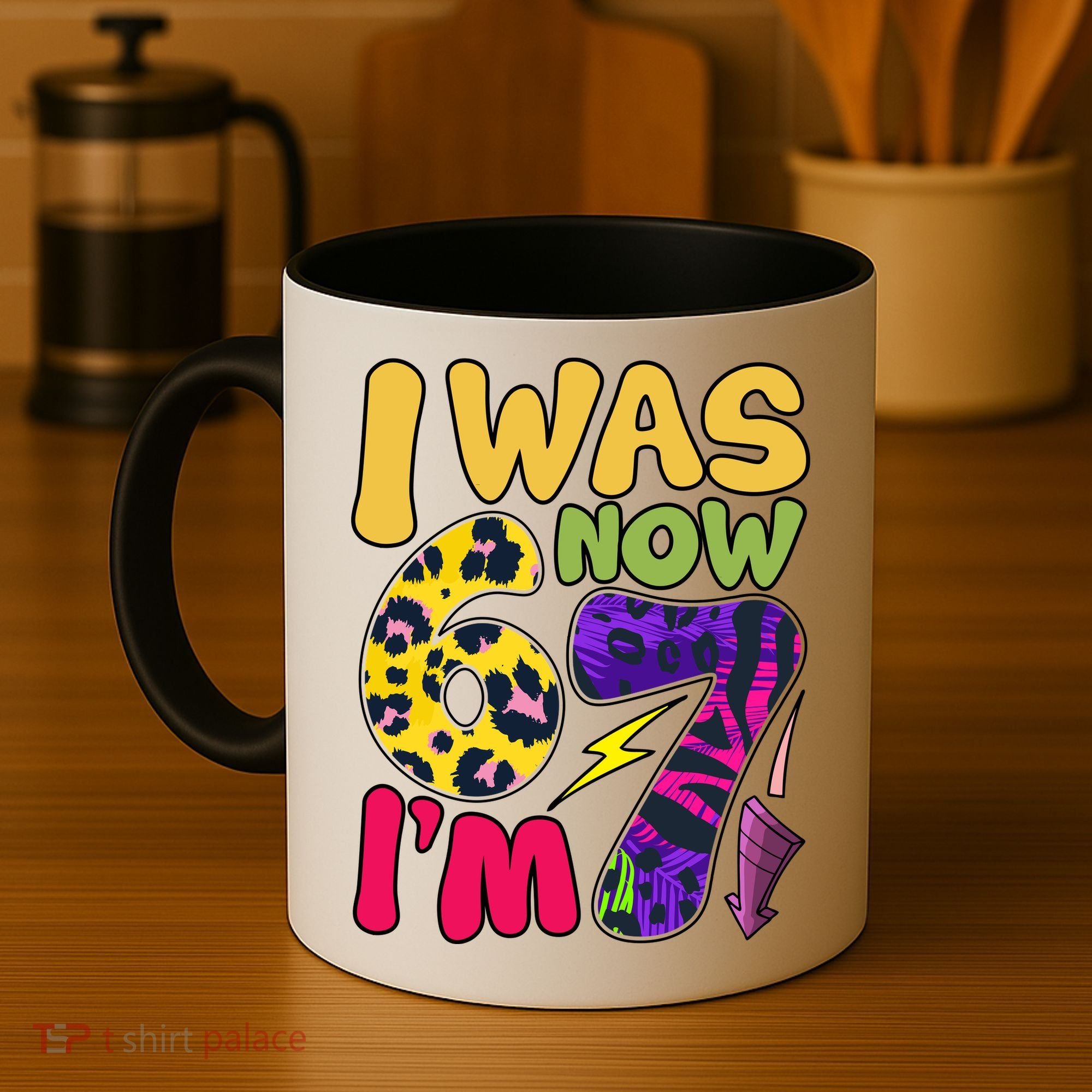 I Was 6 Now I'm 7 Funny 67 Meme 7th Birthday Coffee Mug