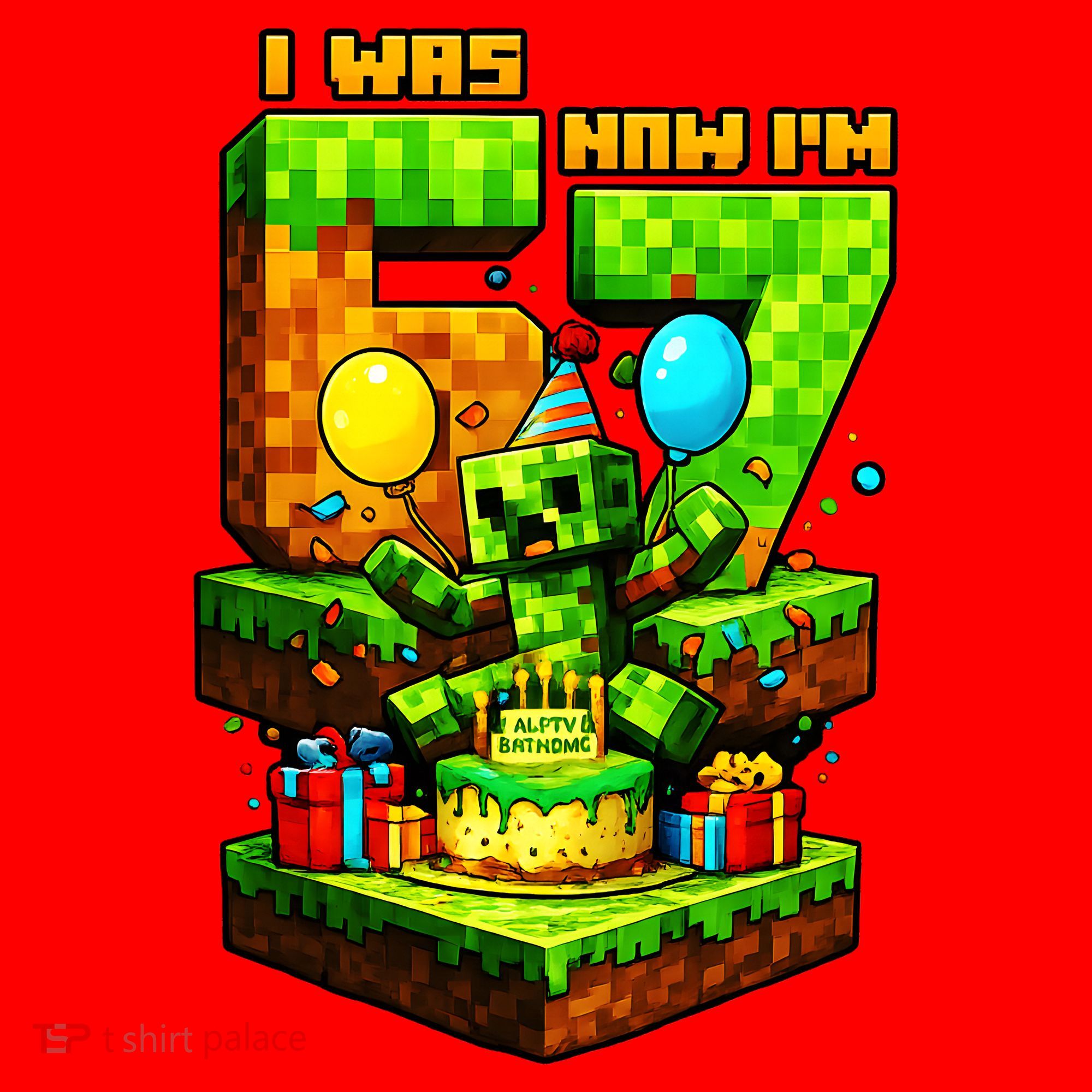 I Was 6 Now I'm 7 Unlocked Pixel Game 67 Meme 7th Birthday Santa Hat